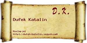 Dufek Katalin névjegykártya