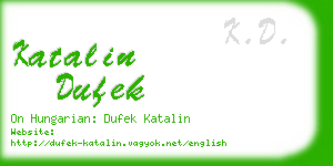 katalin dufek business card